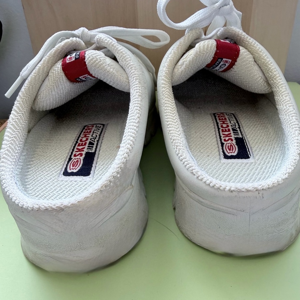 Vintage Skechers White Lace-Up Mules - Picture 7 of 14